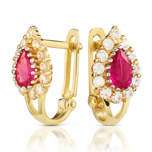 Złote kolczyki z cyrkoniami złoto 585 14K 2301-3