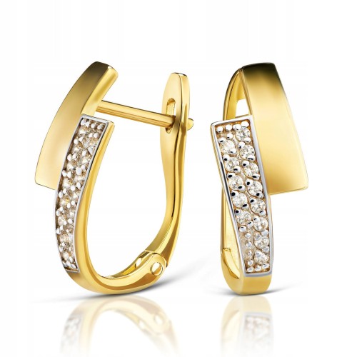 Złote kolczyki z cyrkoniami złoto 585 14K 2333-3