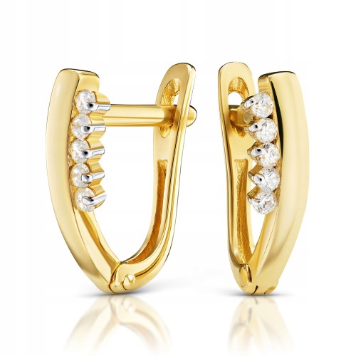 Złote kolczyki z cyrkoniami złoto 585 14K 1714-3