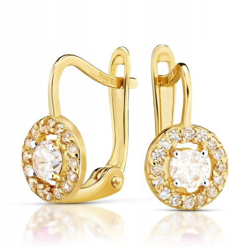 Złote kolczyki z cyrkoniami złoto 585 14K 2376-3