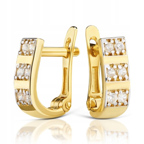 Złote kolczyki z cyrkoniami złoto 585 14K 7753-2