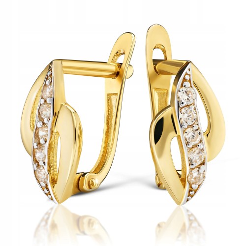 Złote kolczyki z cyrkoniami złoto 333 8K 285-1