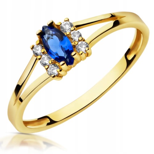 Złoty pierścionek zaręczynowy 1666sz-1 333 8K cyrkonia 