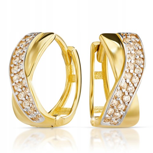 Złote kolczyki z cyrkoniami złoto 333 8K 2386-3