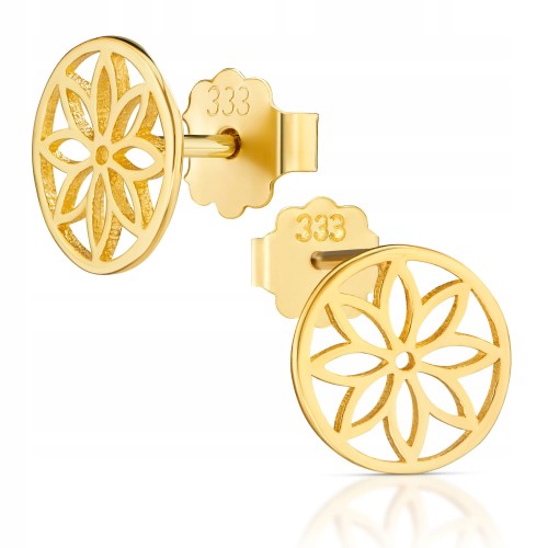 Złote kolczyki ażurowe kólko złoto 333 8K  sztyft 2457-3