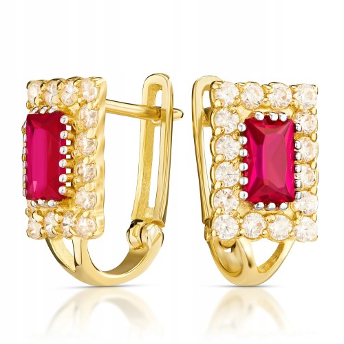 Złote kolczyki z cyrkoniami złoto 333 8K 2300r-3