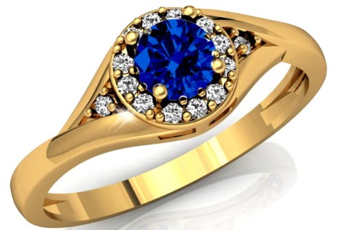 Złoty pierścionek zaręczynowy 530sz-1  585 14K cyrkonia