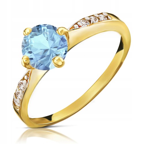  Złoty pierścionek zaręczynowy 1545a-3 585 14K