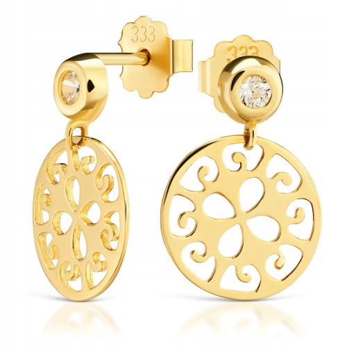 Złote koczyki ażurowe koło złoto pr. 333 8k 2427-3