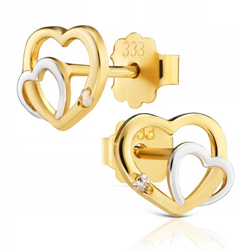 Złote kolczyki z cyrkoniami złoto pr. 333 2429-3