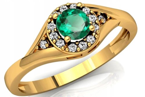 Złoty pierścionek zaręczynowy 530szm-1 333 8K cyrkonia 