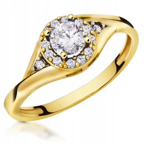 Złoty pierścionek zaręczynowy 530b-1 pr. 585 