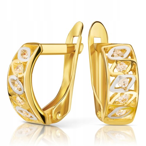 Złote kolczyki z cyrkoniami złoto 585 14K 2276-3