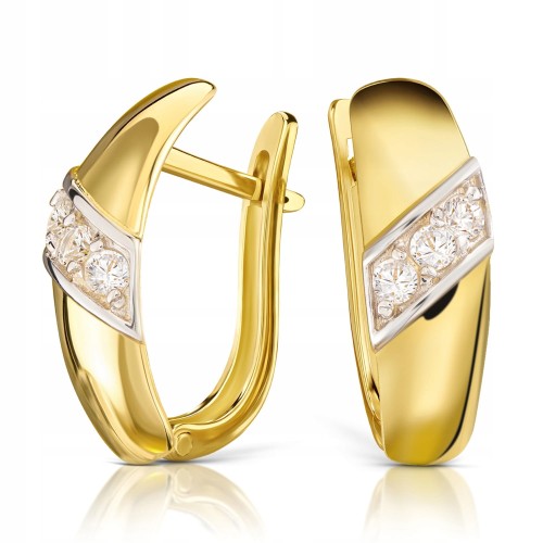 Złote kolczyki z cyrkoniami złoto 585 14K 2260-3