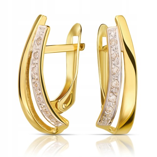 Złote kolczyki z cyrkoniami złoto 333 8K 2049-3