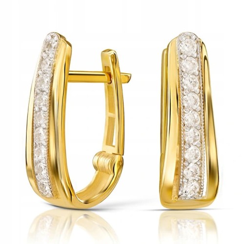 Złote kolczyki z cyrkoniami pr. 585 14K L607