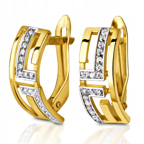 Złote kolczyki z cyrkoniami złoto 333 8K L614