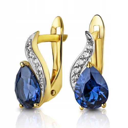 Złote kolczyki z cyrkoniami złoto 333 8K L608