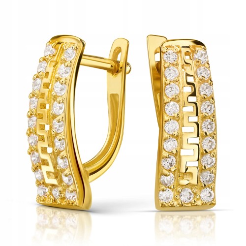 Złote kolczyki z cyrkoniami  333 8K 433-1