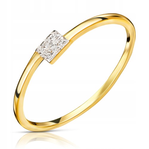 Złoty pierścionek zaręczynowy L104 333 8K cyrkonia 