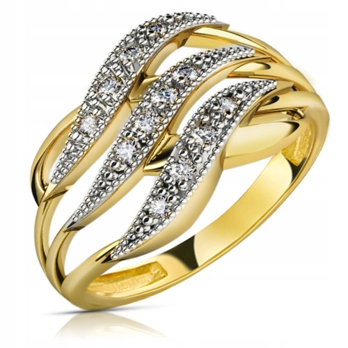 Złoty pierścionek zaręczynowy 420-1 585 14K cyrkonia 