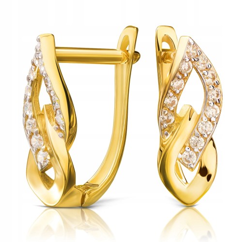 Złote kolczyki z cyrkoniami złoto 585 14K 63-1