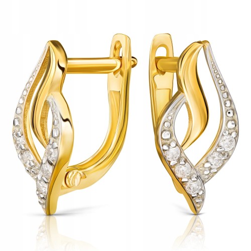 Złote kolczyki z cyrkoniami złoto 585 14K 917-1