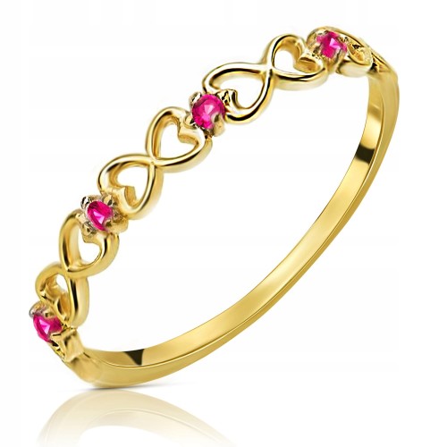 Złoty pierścionek zaręczynowy 1669r-3 333 8K cyrkonia 