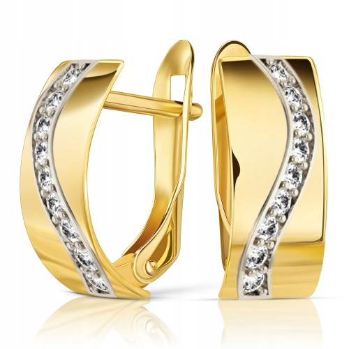 Złote kolczyki z cyrkoniami złoto 333 8K L604