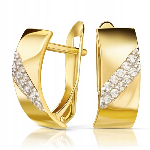 Złote kolczyki z cyrkoniami złoto  585 14K 2500-3