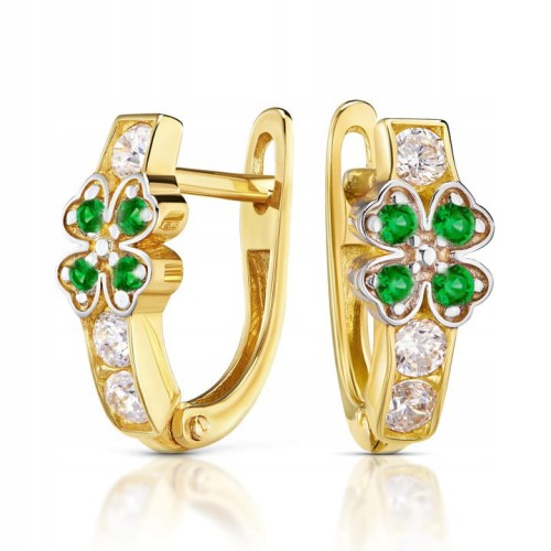 Złote kolczyki z cyrkoniami złoto 585 14K 2438-3