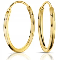 Złote koła kolczyki 333 8K 20mm kółka diamentowane