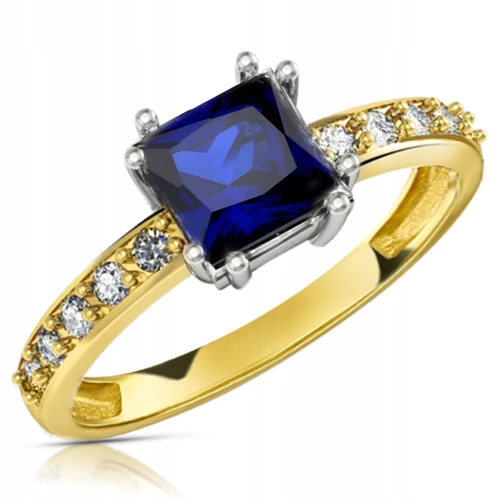Złoty pierścionek zaręczynowy 126sz-1 333 8K cyrkonia 