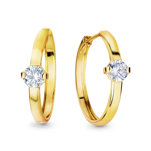 Złote kolczyki koła 585 22MM kółka 14K rynna