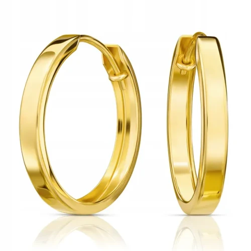 Złote kolczyki koła złoto 585 22mm kółka 14K rynna