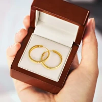 Złote kolczyki koła złoto 585 22mm kółka 14K rynna